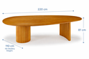 Ver imagem 4 de Mesa de Jantar Orgânica Fusion 220cm Pés em Madeira Maciça Tampo em Cinamomo Cor Mel (apenas a Mesa)