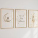 Ver imagem 3 de Kit 3 Quadros Decorativos Infantil - Astronauta Sonhador NO2 - 30x40 - Moldura Madeira