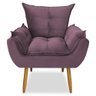 Poltrona Decorativa Opala Pés Palito Veludo Lilás Chamby Móveis - 2