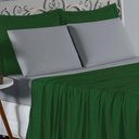 Ver imagem 3 de Jogo de Cama Casal Viúva Nobre 4 Peças Malha 100% Algodão - Verde-bandeira / Cinza