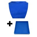 Ver imagem 7 de Kit Vaso Planta + Prato 30x30 Moderno Trapézio Polietileno BGPLASTICOS V8 BEGE CASTANHA 012