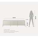 Ver imagem 3 de Rack Jasper 2 Gavetas 2 Portas Sala Estar Cômoda 220cm Off White Fosco com Champanhe