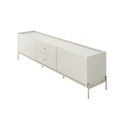 Ver imagem 4 de Rack Jasper 2 Gavetas 2 Portas Sala Estar Cômoda 220cm Off White Fosco com Champanhe