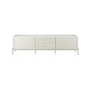 Ver imagem 2 de Rack Jasper 2 Gavetas 2 Portas Sala Estar Cômoda 220cm Off White Fosco com Champanhe