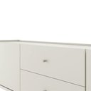 Ver imagem 5 de Rack Jasper 2 Gavetas 2 Portas Sala Estar Cômoda 220cm Off White Fosco com Champanhe