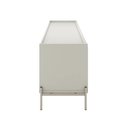 Ver imagem 6 de Rack Jasper 2 Gavetas 2 Portas Sala Estar Cômoda 220cm Off White Fosco com Champanhe