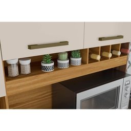 Kit de Cozinha Compacta Pinot 6 Portas e 1 Gaveta 73cm Amendoa/Chumbo - Ronipa - 7