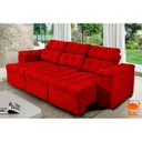 Ver imagem 1 de Sofá 3 Lug Retrátil Reclinável Glamour 225cm Vermelho - Ws Estofados