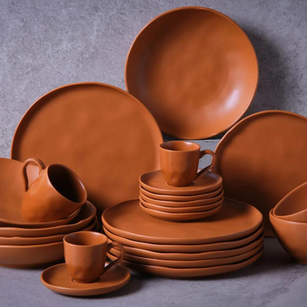Xícara para Café com Pires em Cerâmica Terrakotta 100ml Porto Brasil - 7