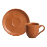 Xícara para Café com Pires em Cerâmica Terrakotta 100ml Porto Brasil - 1