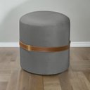 Ver imagem 1 de Banqueta Puff Berlim Aveludado Minimalista em Alto Padrão