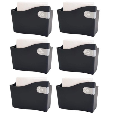 Kit 6 Porta Guardanapo Médio 14cm Suporte Guardanapo Mesa Restaurante Bar Brinox Preto
