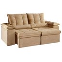 Ver imagem 2 de Sofa Colorado Retratil e Reclinavel 2,30 Metros Fernandes Estofados Cor Veludo Bege