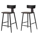 Ver imagem 1 de Kit 2 Banquetas Baixas Analu Assento PP Preto Encosto Base Aço 89cm Rivatti Móveis
