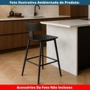 Ver imagem 3 de Kit 2 Banquetas Baixas Analu Assento PP Preto Encosto Base Aço 89cm Rivatti Móveis