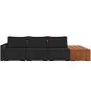 Ver imagem 3 de Sofá Ilha Modular para Sala 312cm com Puff Dublin K01 Veludo Preto Sintético Caramelo - Lyam Decor