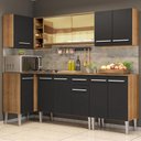 Ver imagem 1 de Armário de Cozinha Completa de Canto 293cm Rustic/Preto Emilly Play Madesa 04