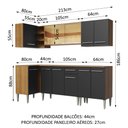Ver imagem 4 de Armário de Cozinha Completa de Canto 293cm Rustic/Preto Emilly Play Madesa 04