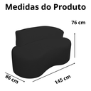 Ver imagem 5 de Sofá Curvo 2 Lugares 145cm Orgânico Bouclé Divã Lado Direito Cor:preto