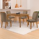 Ver imagem 1 de Mesa de Jantar Liz 120cm Mdf Canto Copo e com 4 Cadeiras Athenas