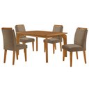 Ver imagem 2 de Mesa de Jantar Liz 120cm Mdf Canto Copo e com 4 Cadeiras Athenas
