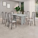 Ver imagem 1 de Conjunto Sala de Jantar com 8 Cadeiras Lara Prata/Arabesco