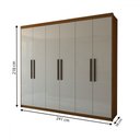 Ver imagem 4 de Guarda-roupa Casal Coliseu 6 Portas 4 Gavetas Cinamomo/off White - Panorama Móveis