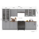 Ver imagem 4 de Armário de Cozinha Modulada Completa Fidelitá Nara 100% MDF 6 Peças 360cm 16 Portas 2 Gavetas com