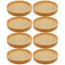 Ver imagem 1 de Jogo 8 Bandejas de Bambu com Alças 35cm Textura Palhinha Ind