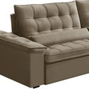 Ver imagem 6 de Sofá Retrátil Reclinável para Sala 4 Lugares 290cm Maresi F04 Veludo Marrom Claro - Lyam Decor