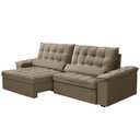 Ver imagem 7 de Sofá Retrátil Reclinável para Sala 4 Lugares 290cm Maresi F04 Veludo Marrom Claro - Lyam Decor