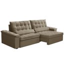 Ver imagem 1 de Sofá Retrátil Reclinável para Sala 4 Lugares 290cm Maresi F04 Veludo Marrom Claro - Lyam Decor