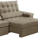 Ver imagem 5 de Sofá Retrátil Reclinável para Sala 4 Lugares 290cm Maresi F04 Veludo Marrom Claro - Lyam Decor