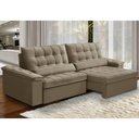 Ver imagem 2 de Sofá Retrátil Reclinável para Sala 4 Lugares 290cm Maresi F04 Veludo Marrom Claro - Lyam Decor