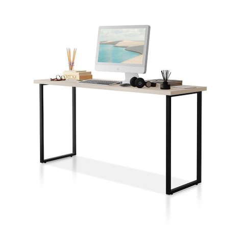 Escrivaninha Mesa Office Estilo Industrial 120cm Klm Store Preto com Off White