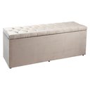 Ver imagem 1 de Calçadeira Recamier Baú Solteiro 0,90m Madrid Suede Bege - Pallazio