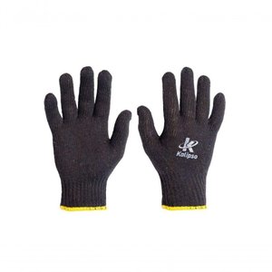 Luva Malha Tricot Kalipso Preta Lisa Blister C-12pcs