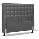 Ver imagem 1 de Cabeceira Cama Box Casal King Size Ciara 195cm Botonê com Frame Linho Cinza - Desk Design