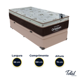 Cama Box Baú Solteiro Bege e Colchão Sleep King Molas Ensacadas Ortobom - 3