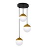 Plafon Think Meia Lua na Cor Dourado com Globos Branco Fosco para 3 Lâmpadas G9 de LED - 1