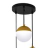 Plafon Think Meia Lua na Cor Dourado com Globos Branco Fosco para 3 Lâmpadas G9 de LED - 4