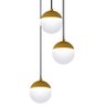 Plafon Think Meia Lua na Cor Dourado com Globos Branco Fosco para 3 Lâmpadas G9 de LED - 3