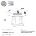 Ver imagem 4 de Mesa Jantar 130 cm Tampo Giratório