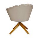 Ver imagem 4 de Poltrona Decorativa Pétala Pés Madeira Giratório Suede Capuccino - Ds Estofados