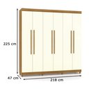 Ver imagem 4 de Guarda Roupa Elegance 6 Portas e 2 Gavetas Nature/champanhe - Vila Rica