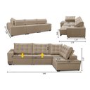 Ver imagem 2 de Sofá de Canto Direito Jacke Retrátil e Reclinável com Molas Suede 3,40x2,00 Adonai Estofados