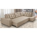 Ver imagem 1 de Sofá de Canto Direito Jacke Retrátil e Reclinável com Molas Suede 3,40x2,00 Adonai Estofados