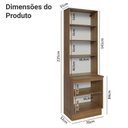 Ver imagem 4 de Kit Balcão + Cristaleira 70cm Rustic/branco Agata Madesa 01