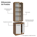 Ver mais imagens de Kit Balcão + Cristaleira 70cm Rustic/Branco Agata Madesa 01