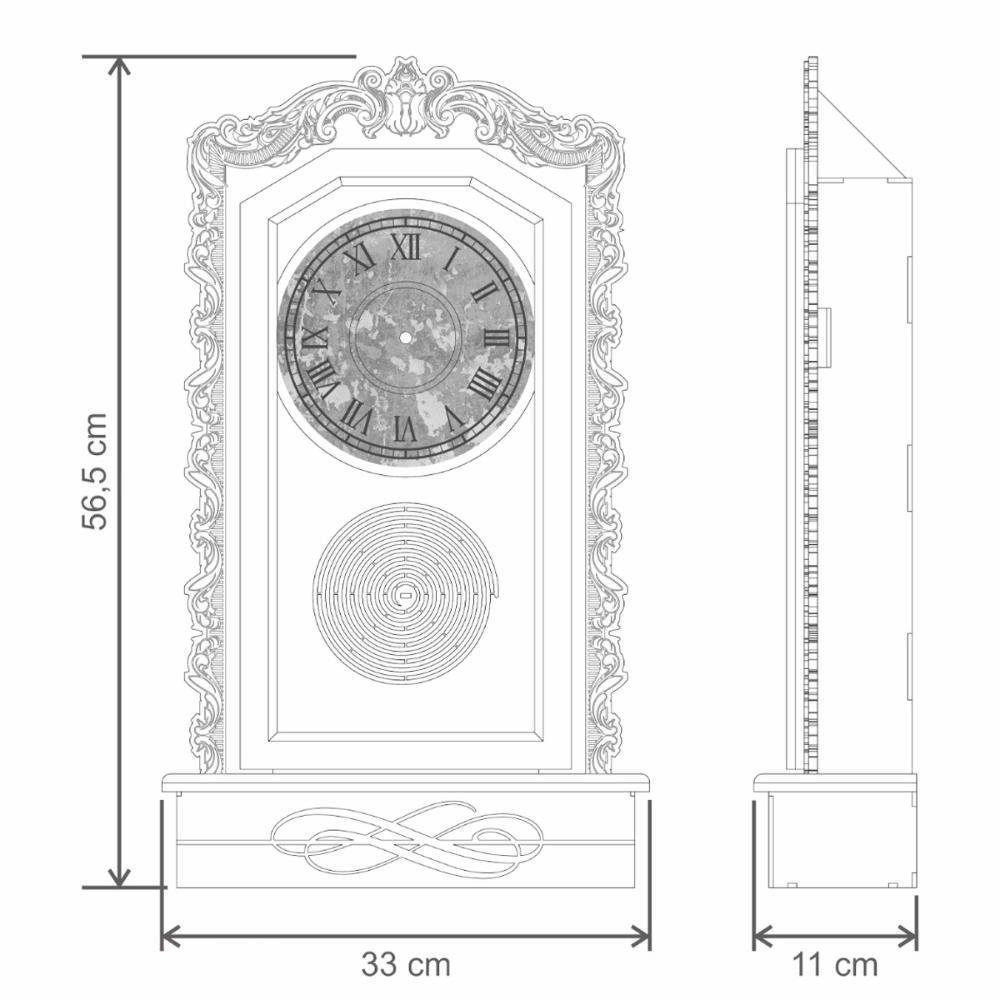 Relógio de Parede Antigo em Madeira com Pêndulo Decoração Am - 7